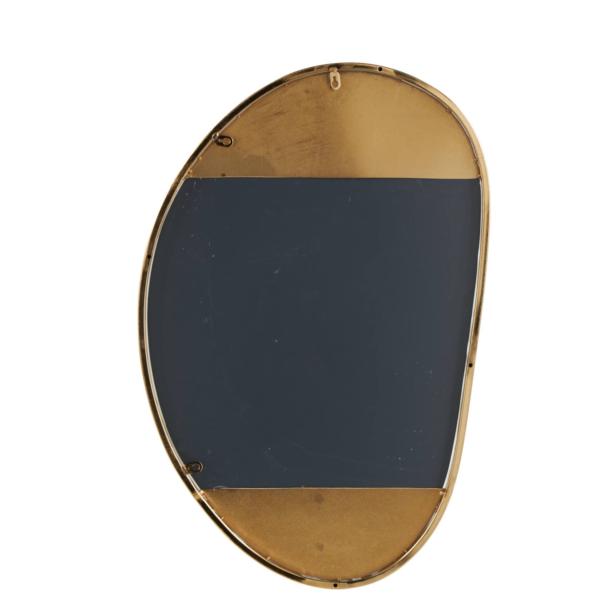 31" x 20" Gold Metal Oval Minimalistic Room Wall Mirror